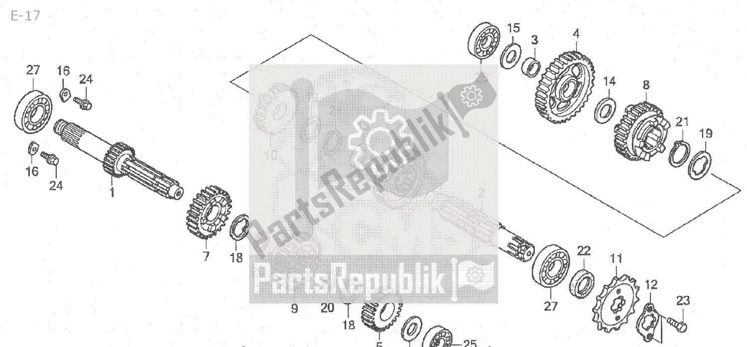 Todas as partes de E-17 do Honda MSX 125 2013