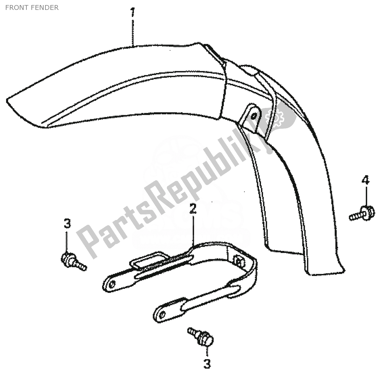 All parts for the Front Fender of the Honda C 50 CUB 1999