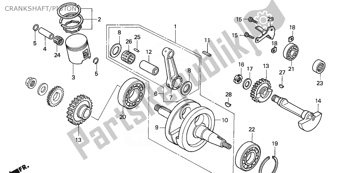 Todas las partes para Cigüeñal / Pistón de Honda NSR 125 1988