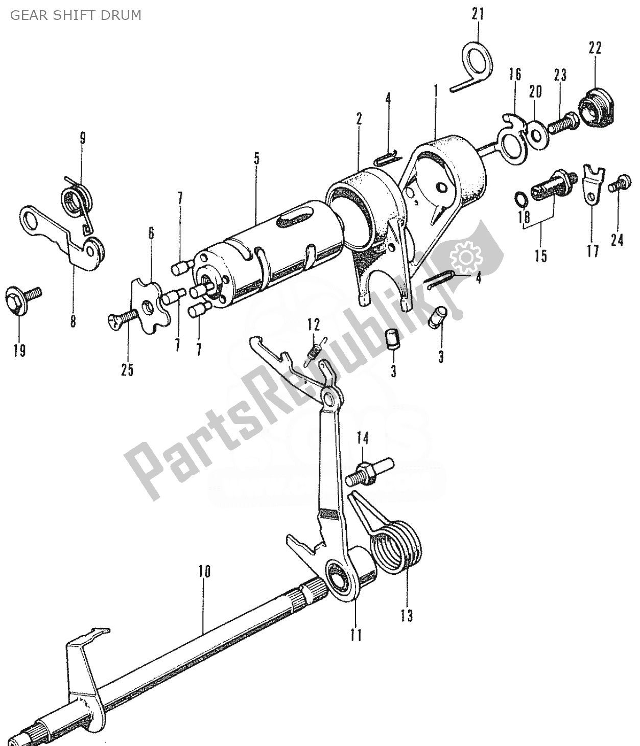 Todas las partes para Tambor De Cambio De Marcha de Honda ST 70 DAX 1950 - 2023