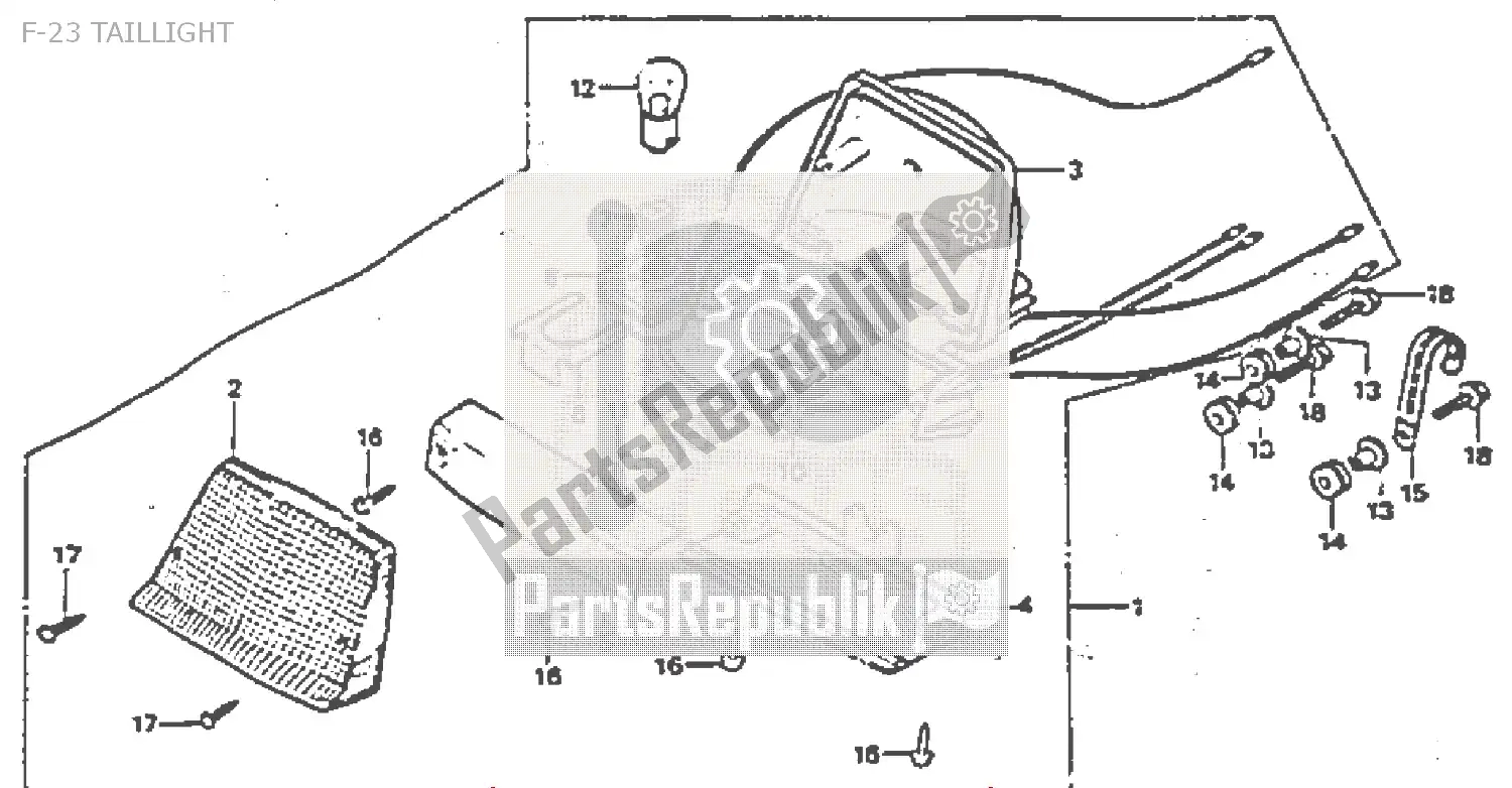 All parts for the F-23 Taillight of the Honda MBX 50 1985