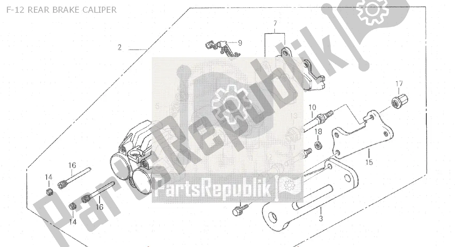 Todas as partes de F-12 Rear Brake Caliper do Honda NSR 150 1993