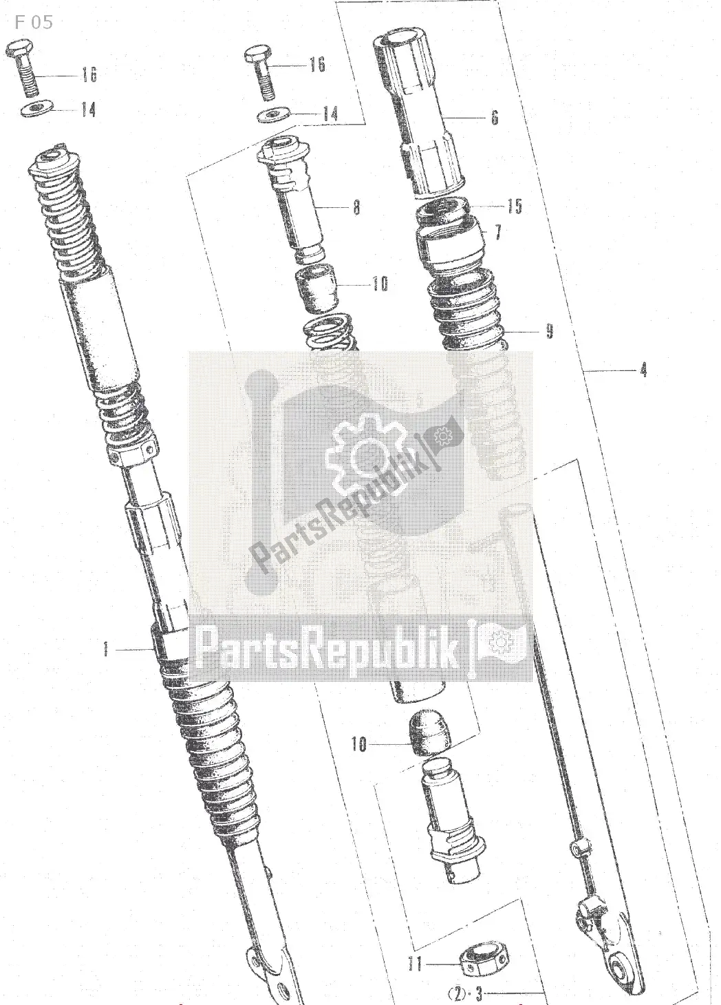 All parts for the F 05 of the Honda CF 50 Chaly 1950 - 2023