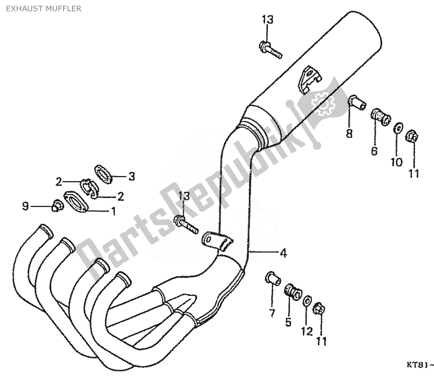 Todas las partes para Silenciador De Escape de Honda CBR 400 RR 1986