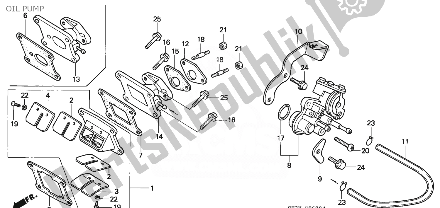 Todas as partes de Bomba De óleo do Honda NSR 50 1993