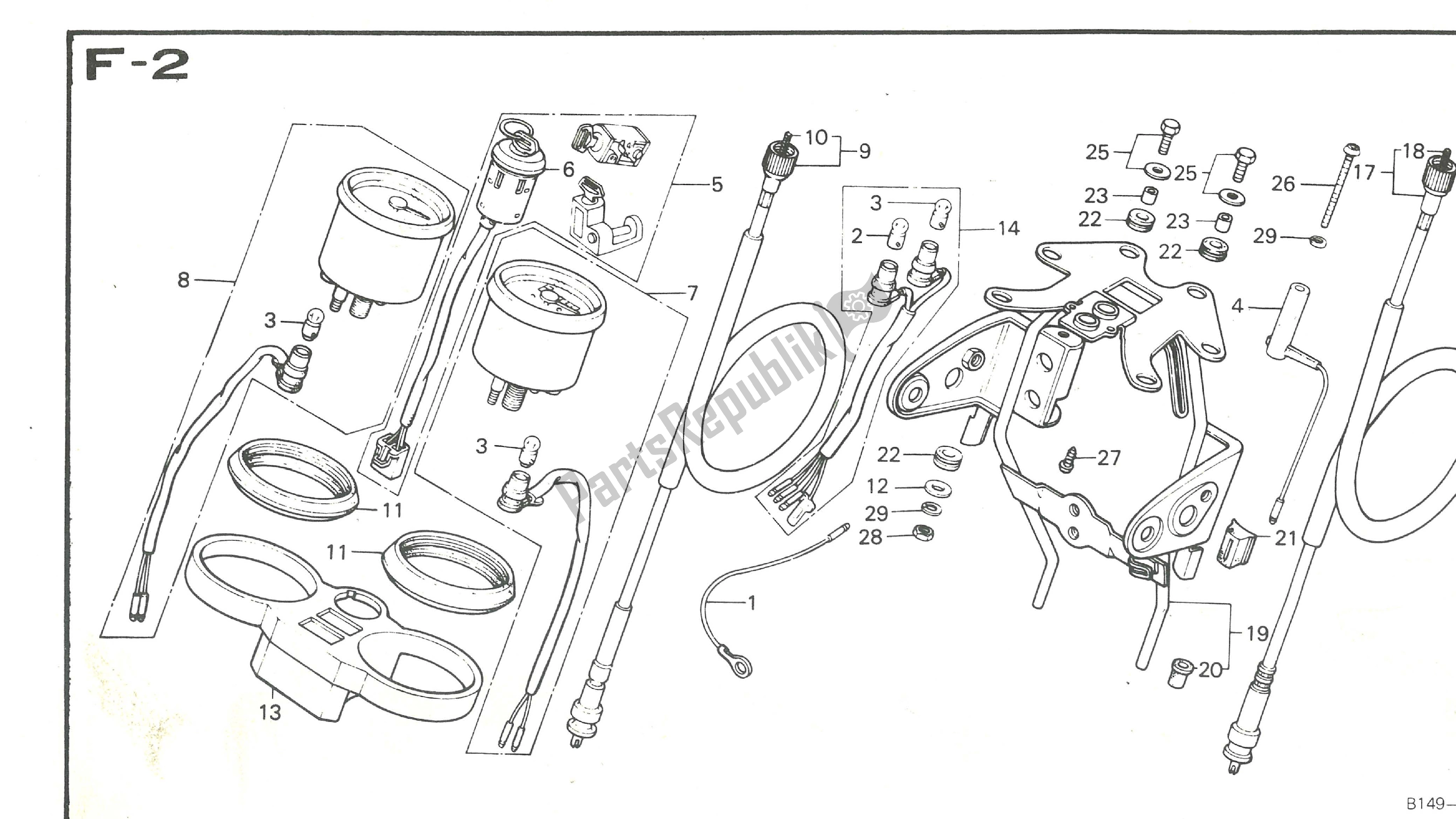 All parts for the  of the Honda CB 50 1971 - 1982
