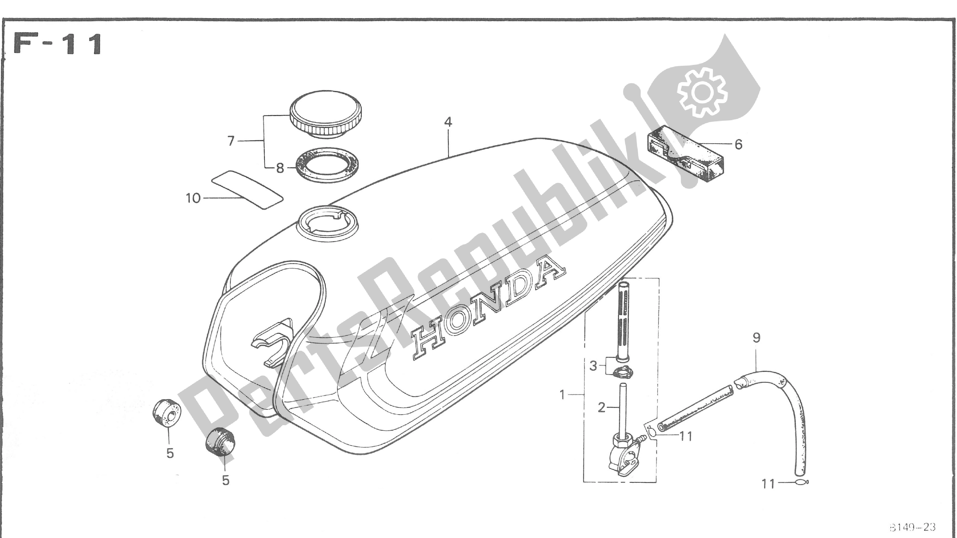 All parts for the  of the Honda CB 50 1971 - 1982