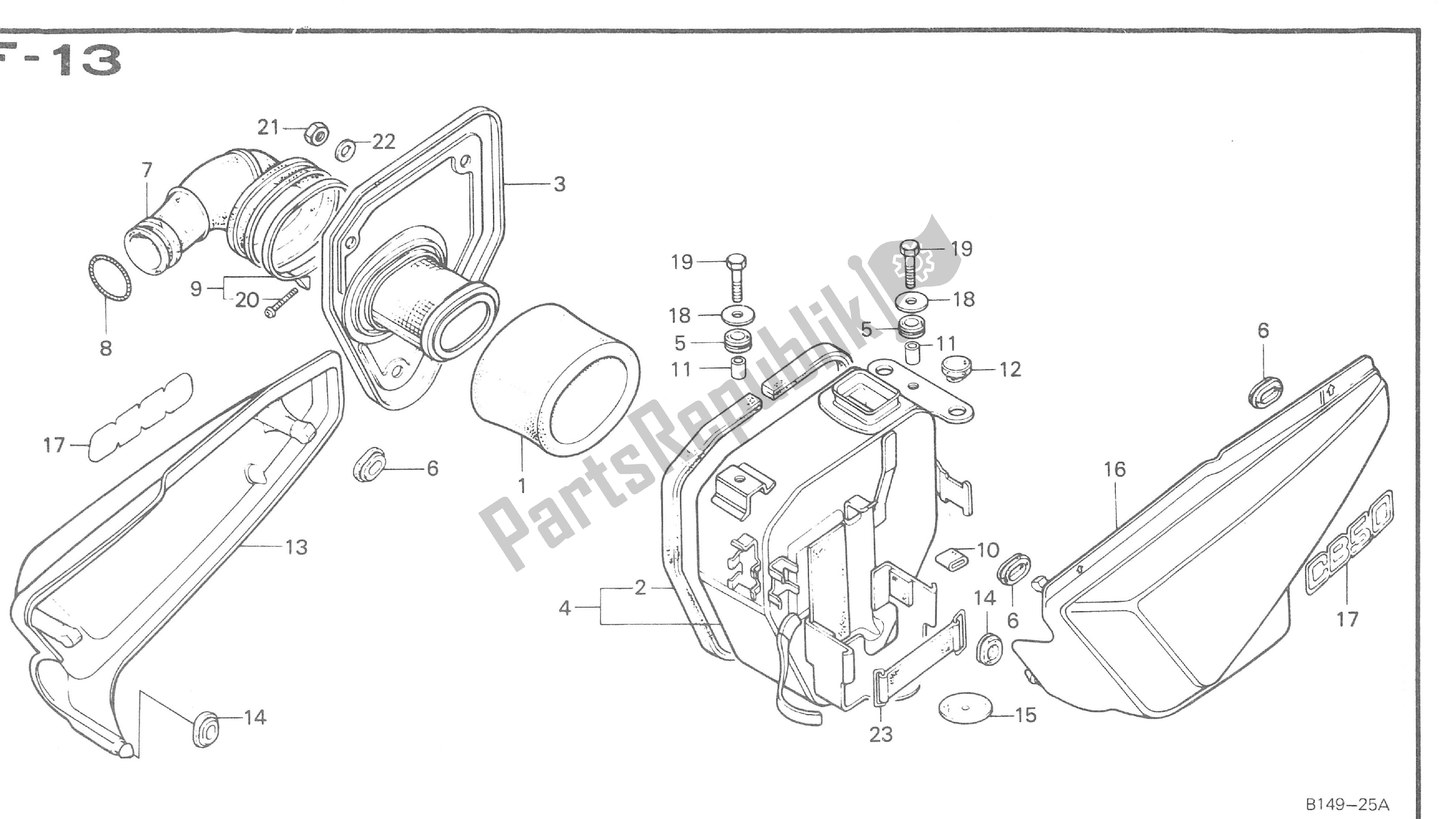 All parts for the  of the Honda CB 50 1971 - 1982