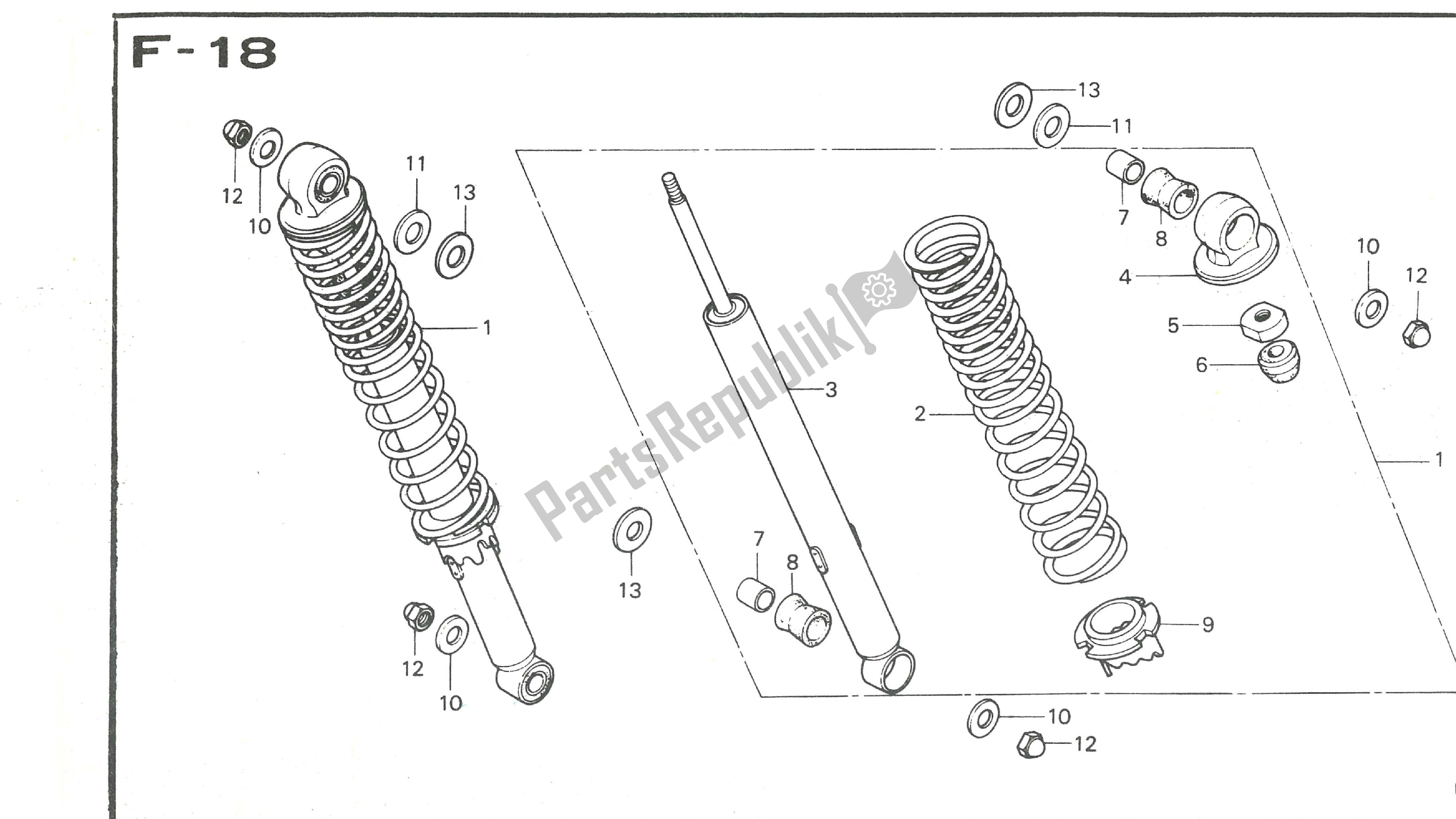 All parts for the  of the Honda CB 50 1971 - 1982