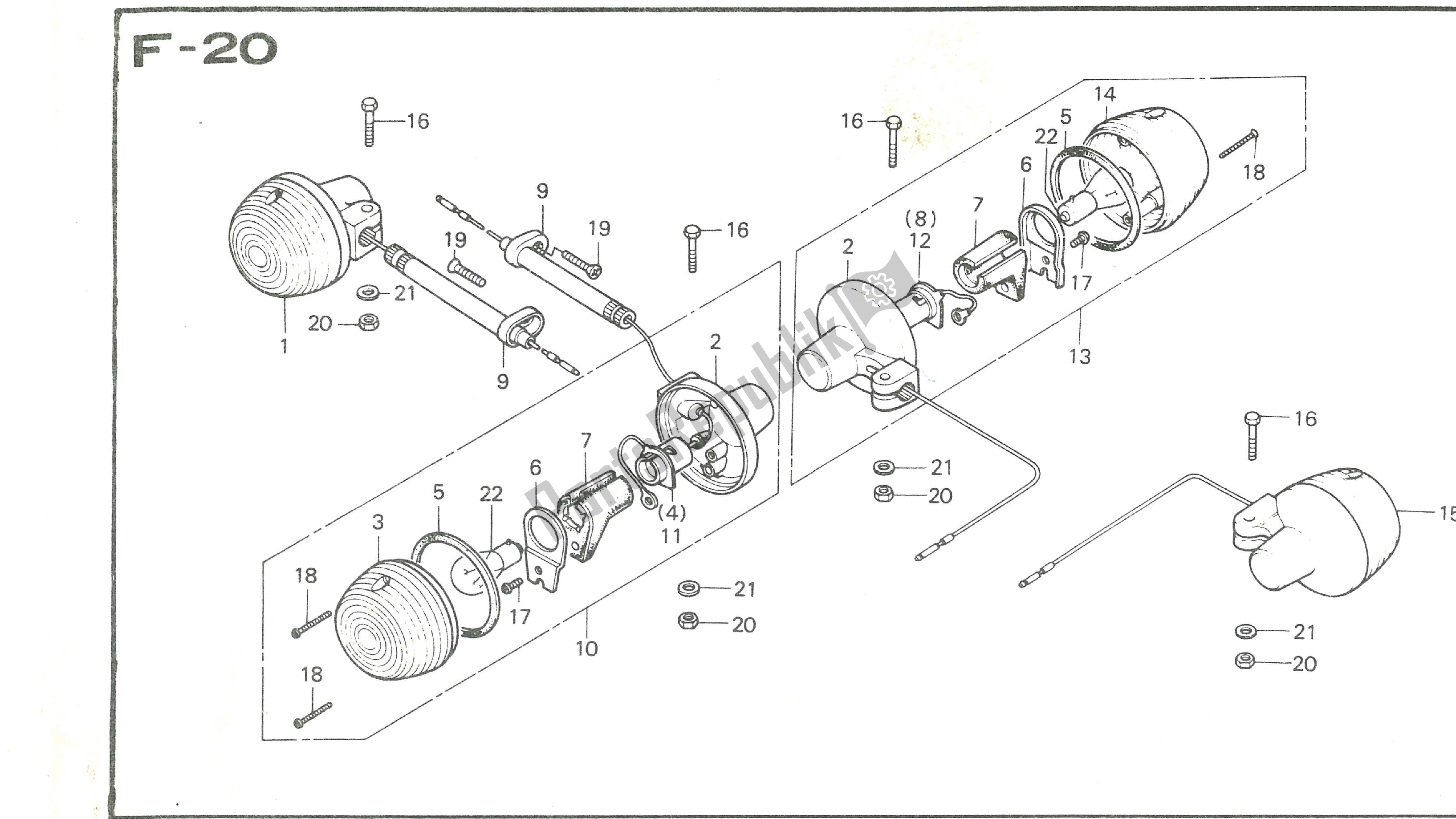 All parts for the  of the Honda CB 50 1971 - 1982