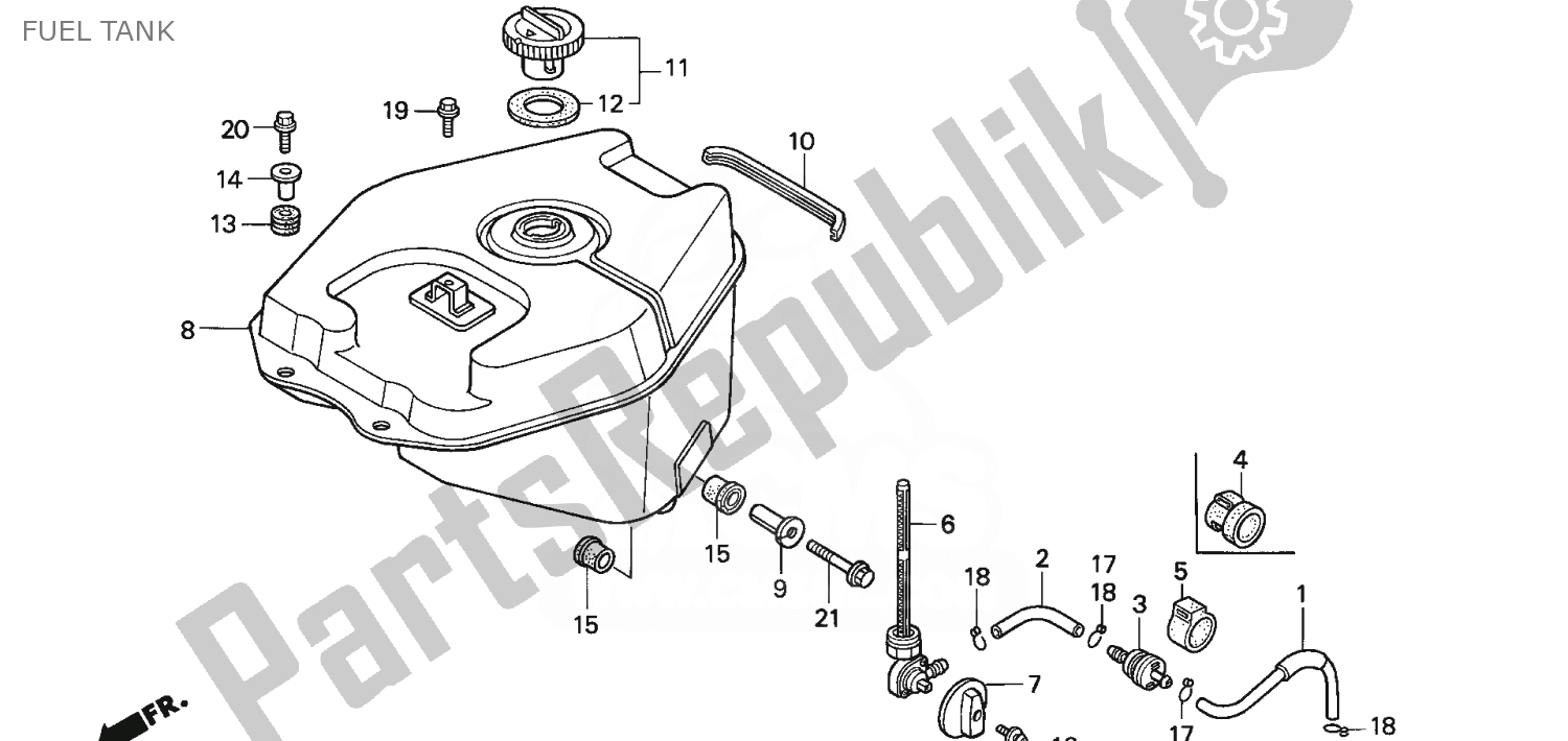 Todas las partes para Depósito De Combustible de Honda NSR 125 1988