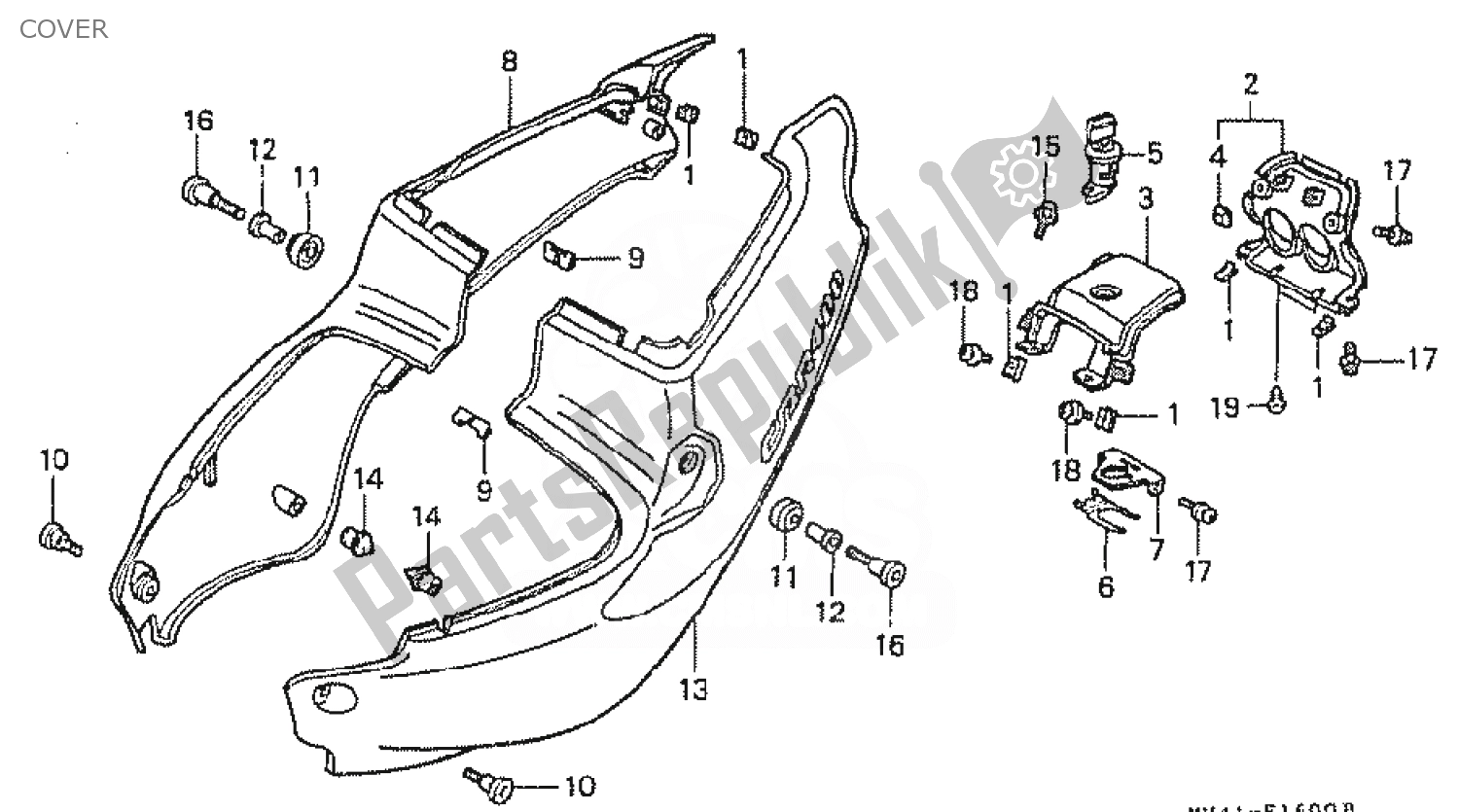Alle onderdelen voor de Hoes van de Honda CBR 400 RR 1990