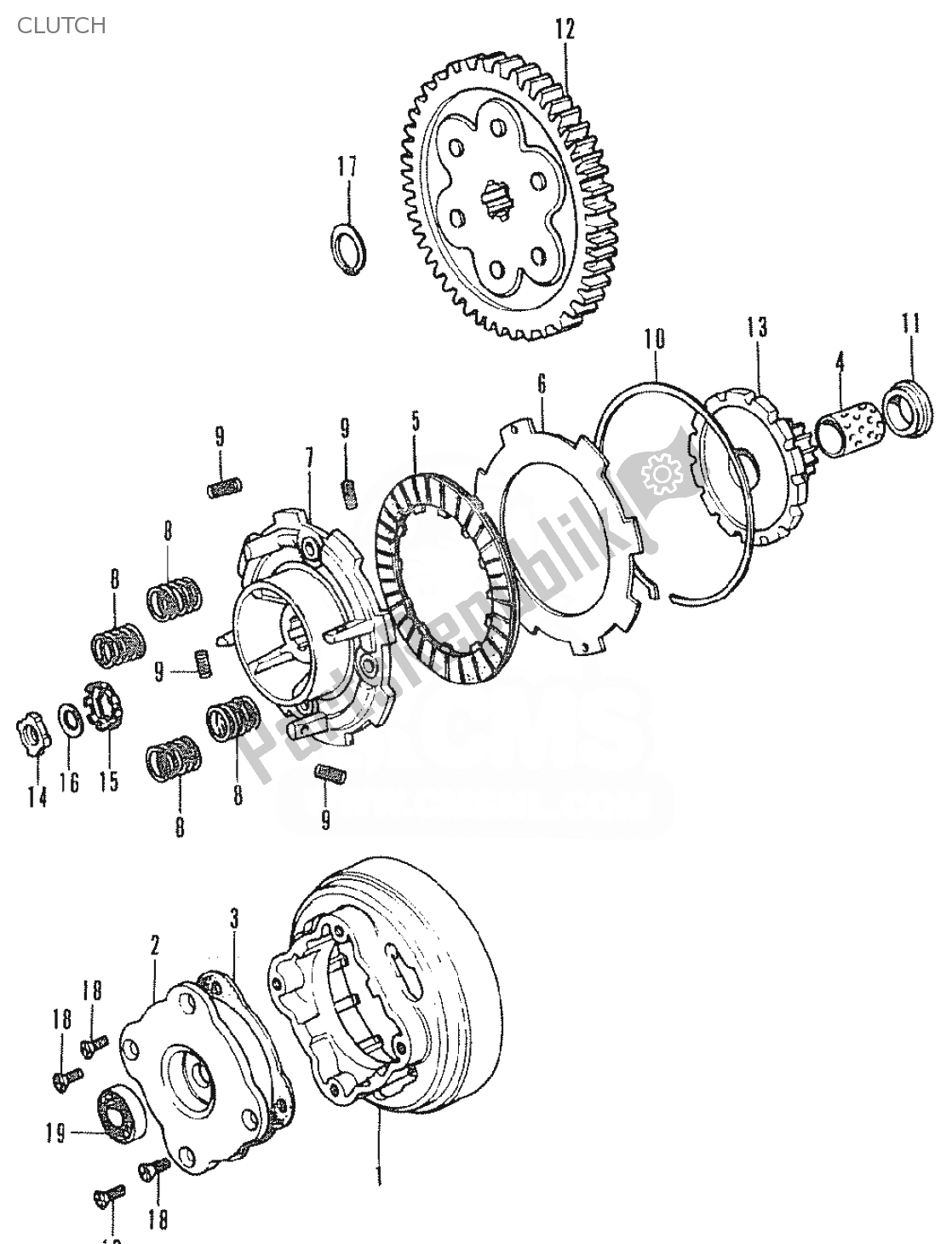 Alle onderdelen voor de Koppeling van de Honda SS 50 1950 - 2023