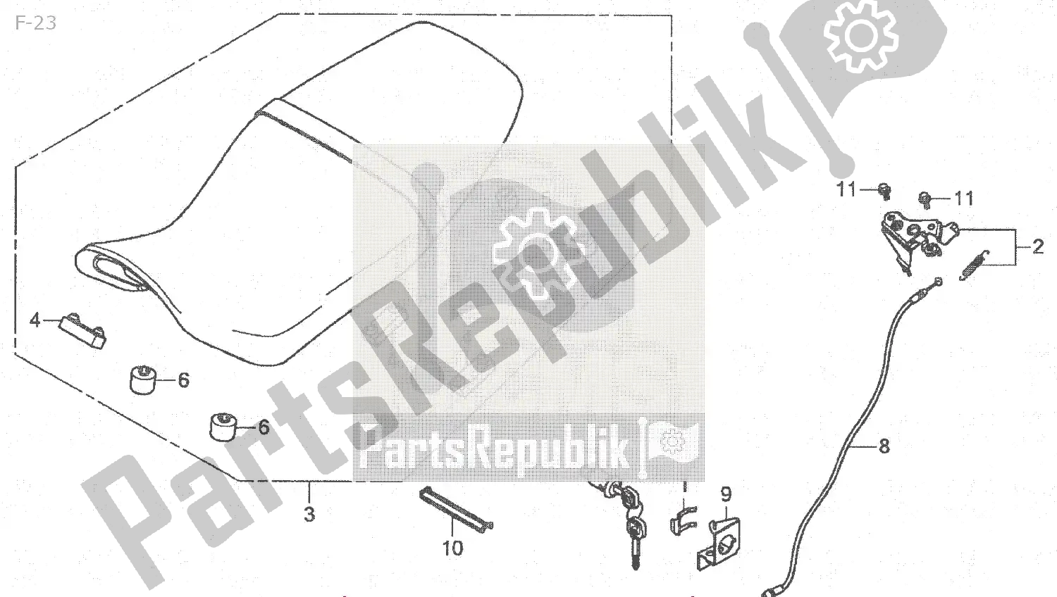 Todas as partes de F-23 do Honda MSX 125 2013