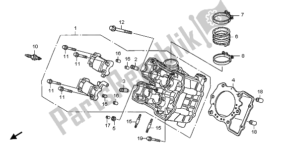 All parts for the Front Cylinder Head of the Honda XL 1000 VA 2009