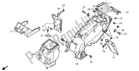 All parts for the Rear Fender of the Honda CB 500 1996