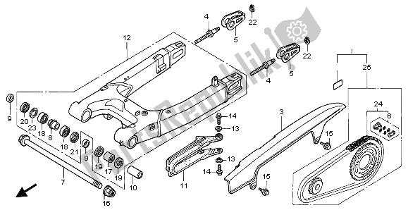 Tutte le parti per il Forcellone del Honda VTR 1000F 2003