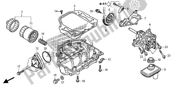 Tutte le parti per il Pompa Dell'olio del Honda VFR 1200X 2013