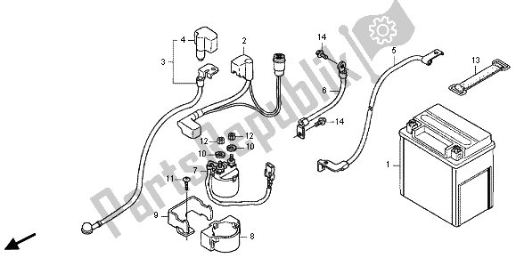 Wszystkie części do Bateria Honda TRX 500 FA Fourtrax Foreman Rubicon 2013