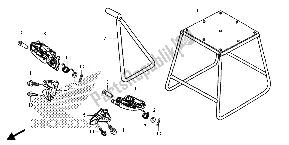All parts for the Step & Stand of the Honda CRF 450R 2014