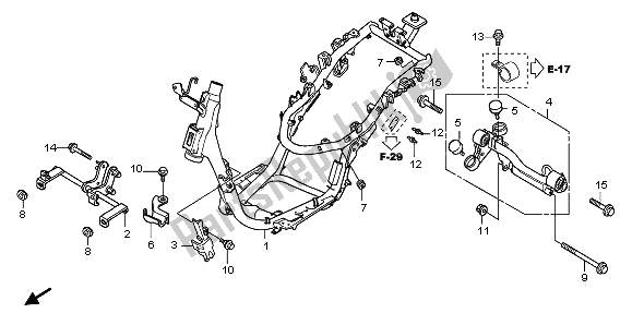 Tutte le parti per il Corpo Del Telaio del Honda SH 150D 2009