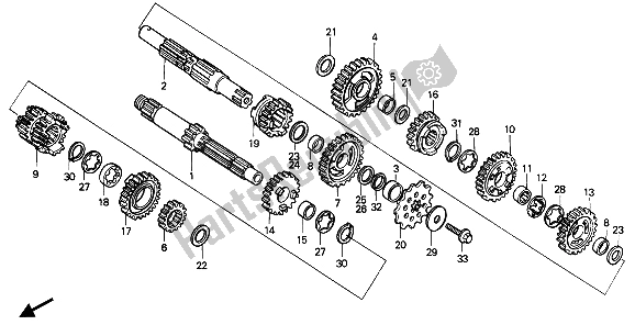 Todas las partes para Transmisión de Honda CR 125R 1988