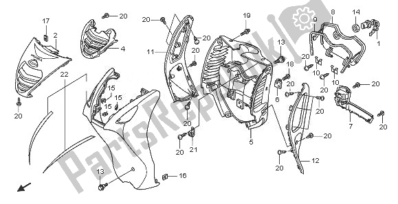 Tutte le parti per il Copertura Frontale del Honda PES 125R 2008