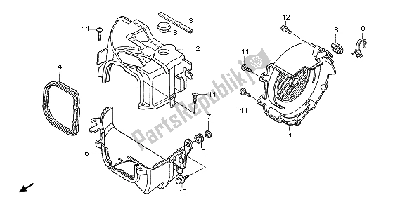 Tutte le parti per il Sudario E Coperchio Della Ventola del Honda SCV 100F 2006