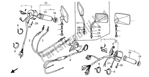 Tutte le parti per il Interruttore E Cavo del Honda VT 1100C 1995