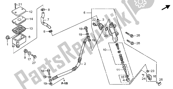 All parts for the Rr. Brake Master Cylinder of the Honda TRX 300 EX Fourtrax 2004