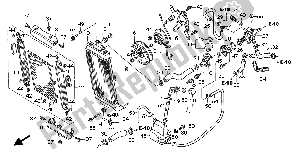 All parts for the Radiator of the Honda VTX 1800C 2002