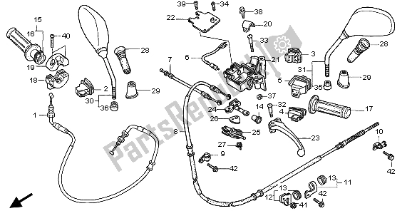 Todas las partes para Manejar Palanca E Interruptor Y Cable de Honda SH 150 2007