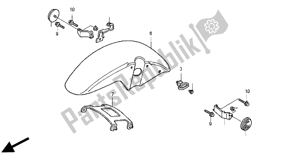 Todas las partes para Guardabarros Delantero de Honda CB 500 2000