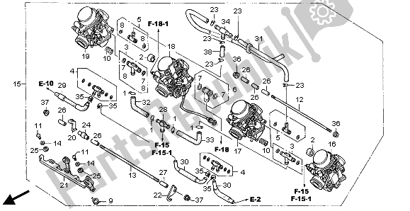 Tutte le parti per il Carburatore (assy.) del Honda CBF 600S 2006