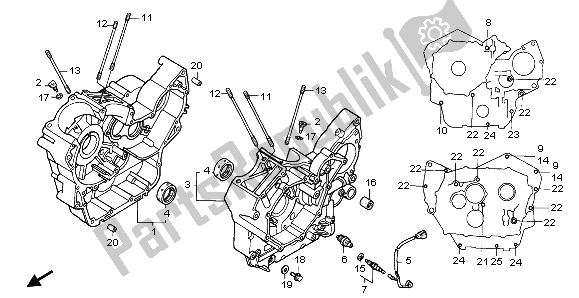 All parts for the Crankcase of the Honda NTV 650 1997
