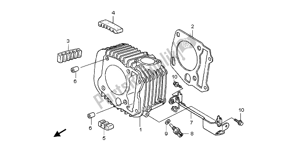Alle onderdelen voor de Cilinder van de Honda ANF 125 2012