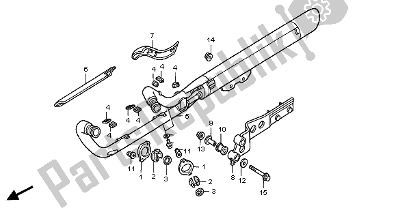 All parts for the Exhaust Muffler of the Honda VT 750C2 2001