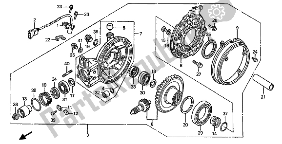 Tutte le parti per il Ingranaggio Finale del Honda ST 1100A 1993