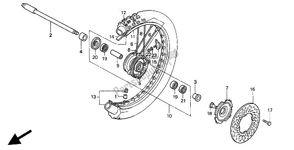 Todas las partes para Rueda Delantera de Honda CR 125R 1993