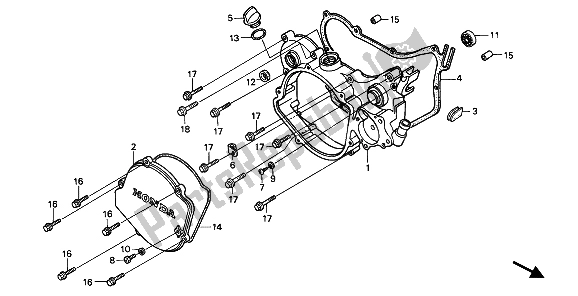 Todas las partes para Tapa Del Cárter Derecho de Honda CR 125R 1992