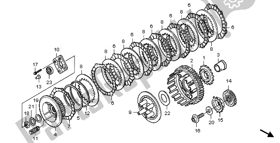 All parts for the Clutch of the Honda VT 750C 2008