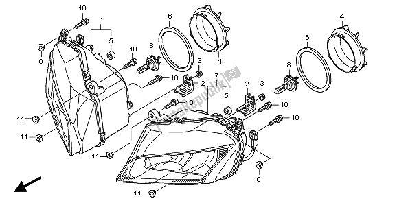 Todas las partes para Faro de Honda CBF 1000 FSA 2010