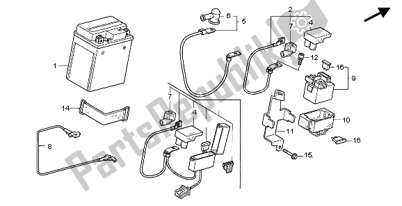 All parts for the Battery of the Honda CBF 600N 2006