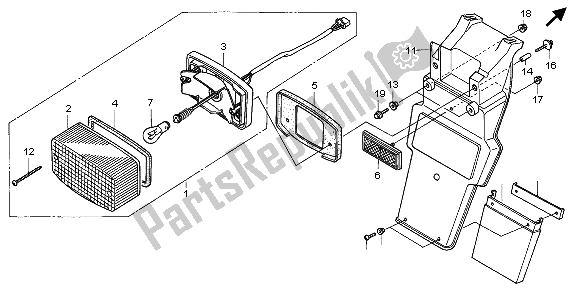 All parts for the Taillight of the Honda XRV 750 Africa Twin 1999