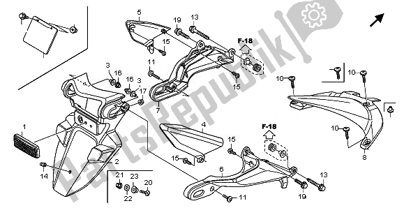 All parts for the Rear Fender of the Honda CBR 600 RR 2008