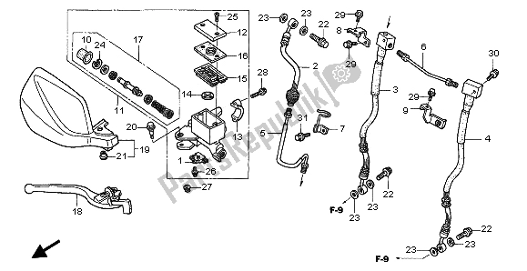 Toutes les pièces pour le Fr. Maître-cylindre De Frein du Honda XL 650V Transalp 2003