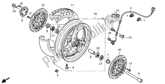 Tutte le parti per il Ruota Anteriore del Honda ST 1300A 2007