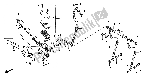 All parts for the Fr. Brake Master Cylinder of the Honda CB 750F2 2001