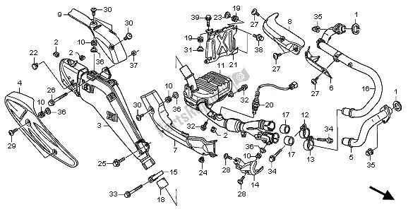 All parts for the Exhaust Muffler of the Honda XL 700 VA Transalp 2010