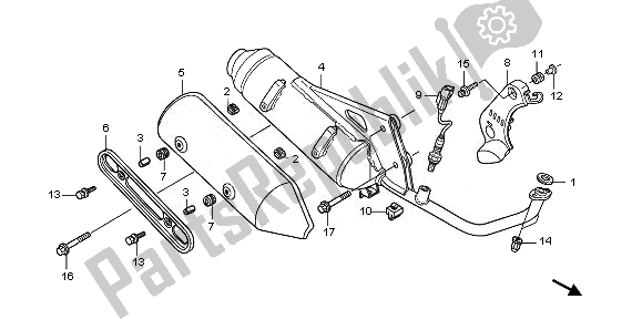 Tutte le parti per il Silenziatore Di Scarico del Honda PES 150R 2010